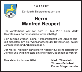 Traueranzeige von Manfred Neupert von 80048