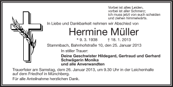 Traueranzeige von Hermine Zeitler von Frankenpost