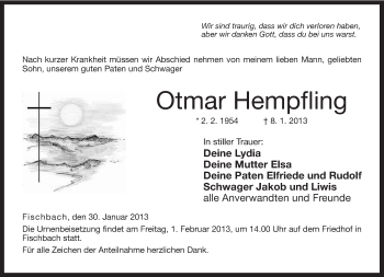 Traueranzeige von Otmar Hempfling von Neue Presse Coburg