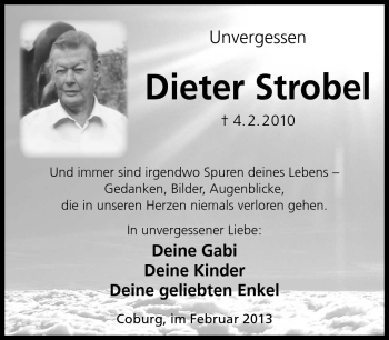 Traueranzeige von Dieter Strobel von Neue Presse Coburg