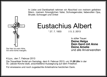 Traueranzeige von Eustachius Albert von Neue Presse Coburg