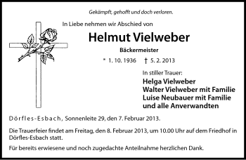 Traueranzeige von Helmut Vielweber von Neue Presse Coburg
