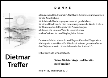 Traueranzeige von Dietmar Treffer von Neue Presse Coburg