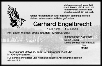 Traueranzeige von Gerhard Engelbrecht von Frankenpost