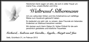 Traueranzeige von Waltraud Silbermann von Frankenpost