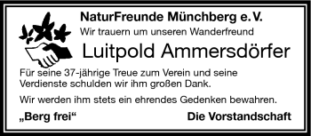 Traueranzeige von Luitpold Ammersdörfer von Frankenpost