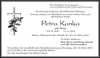 Traueranzeige von Petra Kanka von Frankenpost