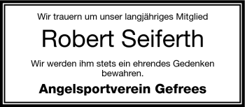 Traueranzeige von Robert Seiferth von Frankenpost