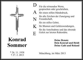Traueranzeige von Karl Sommer von Frankenpost