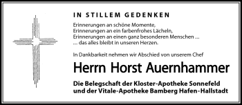 Traueranzeige von Horst Auernhammer von Neue Presse Coburg