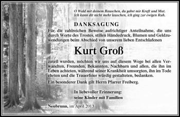 Traueranzeige von Kurt Groß von Südthüringer Presse