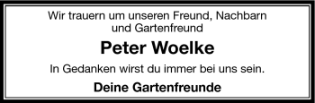 Traueranzeige von Peter Woelke von Frankenpost