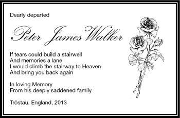 Traueranzeige von Peter James Walker von Frankenpost