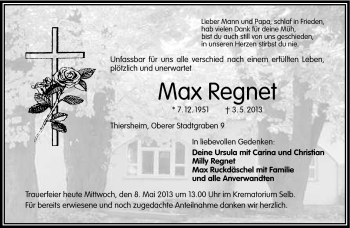 Traueranzeige von Max Regnet von Frankenpost