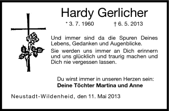 Traueranzeige von Hardy Gerlicher von Neue Presse Coburg