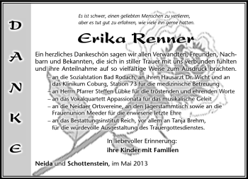 Traueranzeige von Erika Renner von Neue Presse Coburg