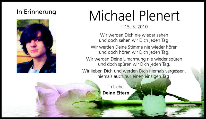  Traueranzeige für Michael Plenert vom 15.05.2013 aus Neue Presse Coburg