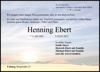 Traueranzeige von Henning Ebert von Neue Presse Coburg
