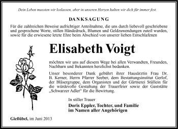 Traueranzeige von Doris Voigt von Südthüringer Presse