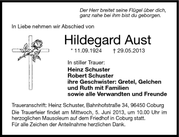 Traueranzeige von Hildegard Aust von Neue Presse Coburg