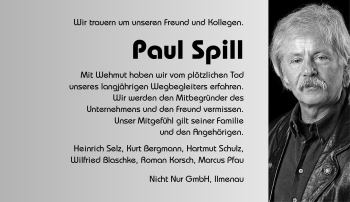 Traueranzeige von Paul Spill von Südthüringer Presse