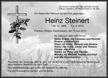 Traueranzeige von Heinz Steinert von Frankenpost