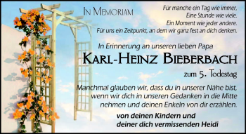 Traueranzeige von Karl-Heinz Bieberbach von Südthüringer Presse