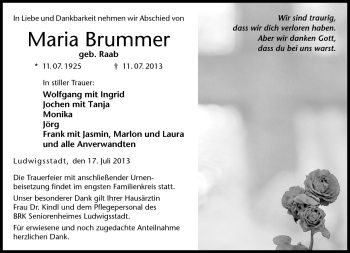 Traueranzeige von Maria Brummer von Neue Presse Coburg