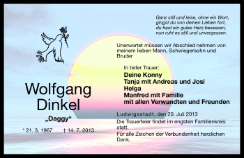 Traueranzeige von Wolfgang Dinkel von Neue Presse Coburg