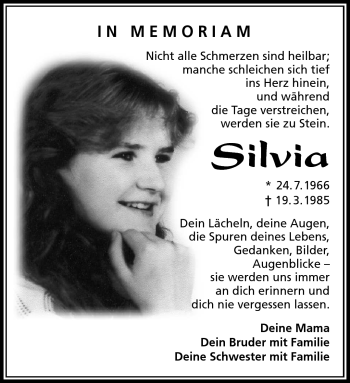 Traueranzeige von Silvia Jungmann von Südthüringer Presse