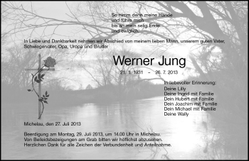 Traueranzeige von Werner Jung von Neue Presse Coburg