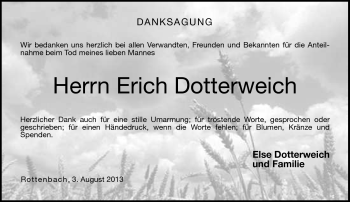 Traueranzeige von Erich Dotterweich von Neue Presse Coburg