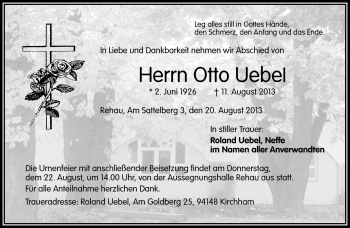 Traueranzeige von Otto Uebel von Frankenpost
