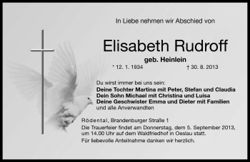 Traueranzeige von Elisabeth Rudroff von Neue Presse Coburg