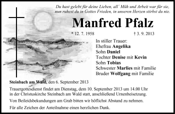 Traueranzeige von Manfred Pfalz von Neue Presse Coburg