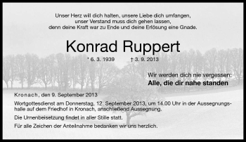 Traueranzeige von Konrad Ruppert von Neue Presse Coburg