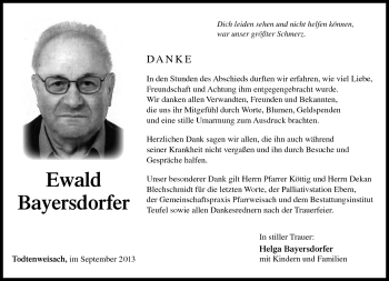 Traueranzeige von Ewald Bayersdorfer von Neue Presse Coburg