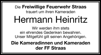 Traueranzeige von Hermann Heinritz von Frankenpost