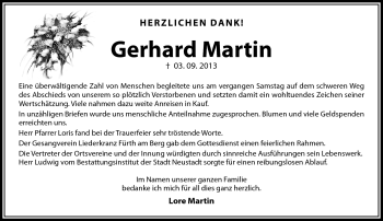 Traueranzeige von Gerhard Martin von Neue Presse Coburg