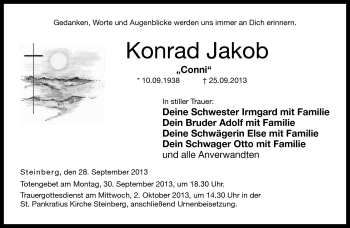 Traueranzeige von Konrad Jakob von Neue Presse Coburg