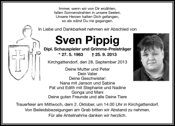 Traueranzeige von Sven Pippig von Frankenpost