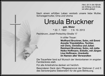 Traueranzeige von Ursula Bruckner von Frankenpost