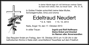 Traueranzeige von Edeltraud Neudert von Frankenpost