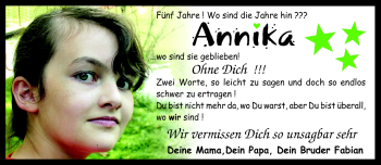 Traueranzeige von Annika Na von Neue Presse Coburg