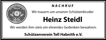 Traueranzeige von Heinz Steidl von Frankenpost