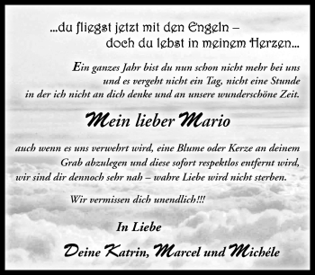 Traueranzeige von Mario Na von Südthüringer Presse