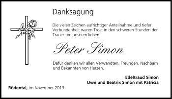 Traueranzeige von Peter Simon von Neue Presse Coburg