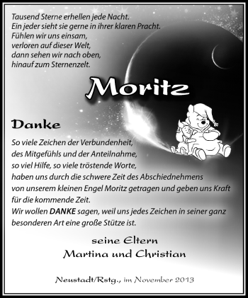 Traueranzeige von Moritz Beyer von Südthüringer Presse