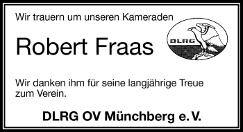 Traueranzeige von Robert Fraas von Frankenpost