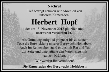 Traueranzeige von Hopf Hopf von Südthüringer Presse